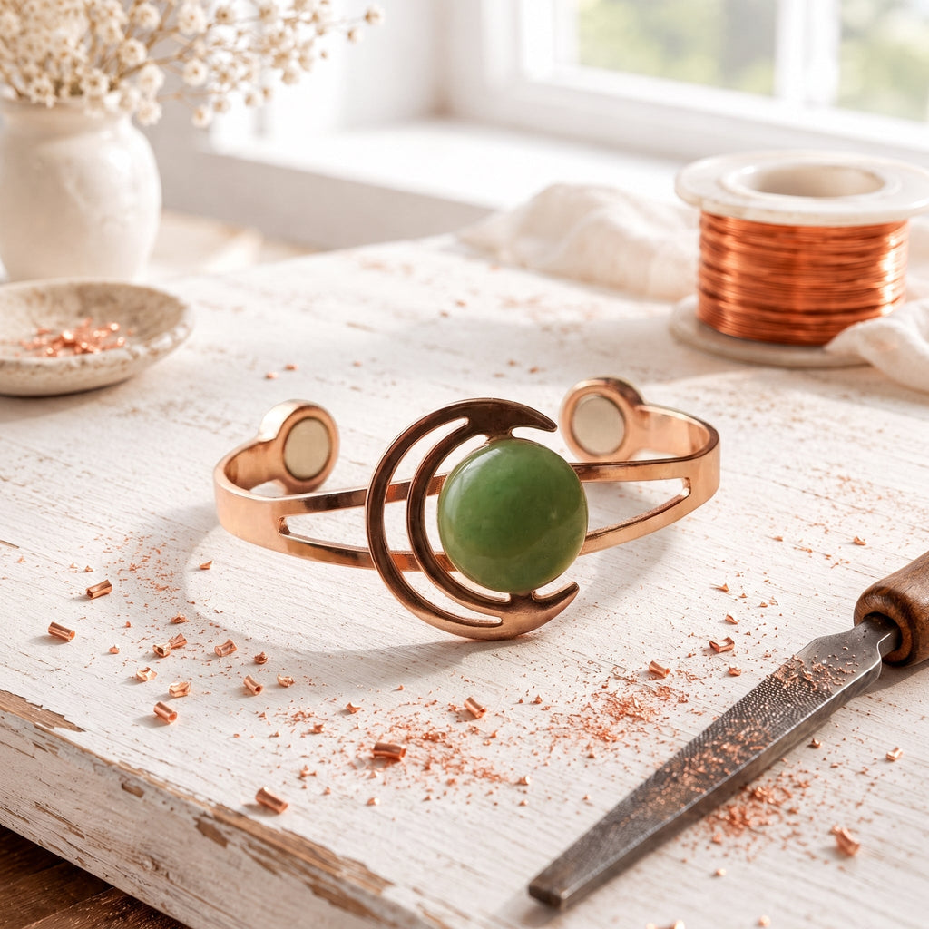 Lunara Groene Koperen Armband