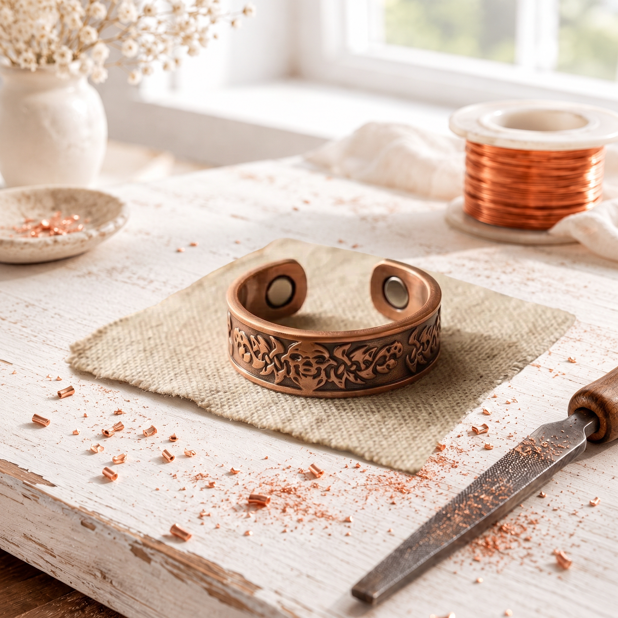 Thistle Copper Ring