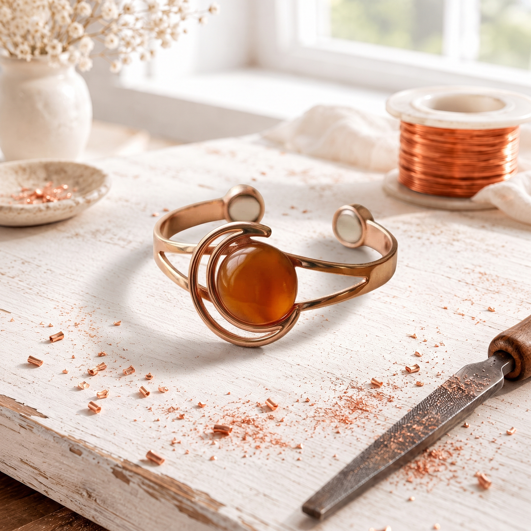 Solara Orange Copper Bracelet