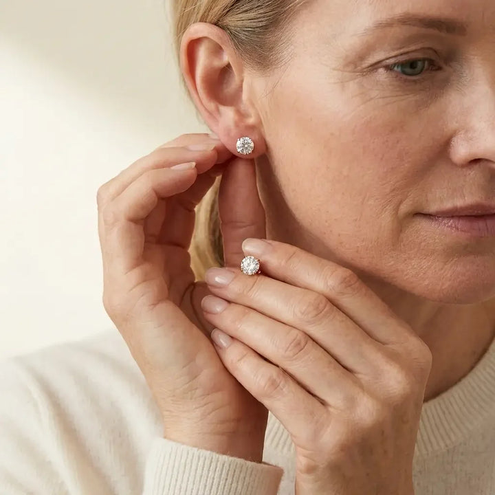 Chic White Gold Earrings Tera