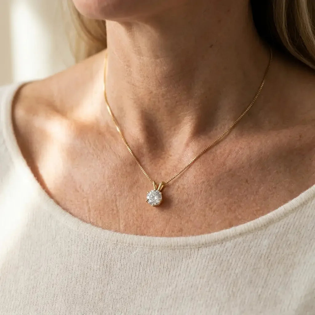 Elegant Moissanite Solitaire Necklace