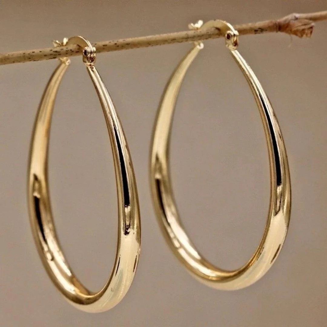 Bundle: Bracelet set 5 pieces in gold + Exclusive vintage gold earrings