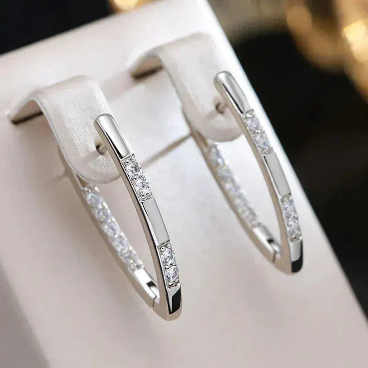 Sophisticated Earrings with Zirconium Stones