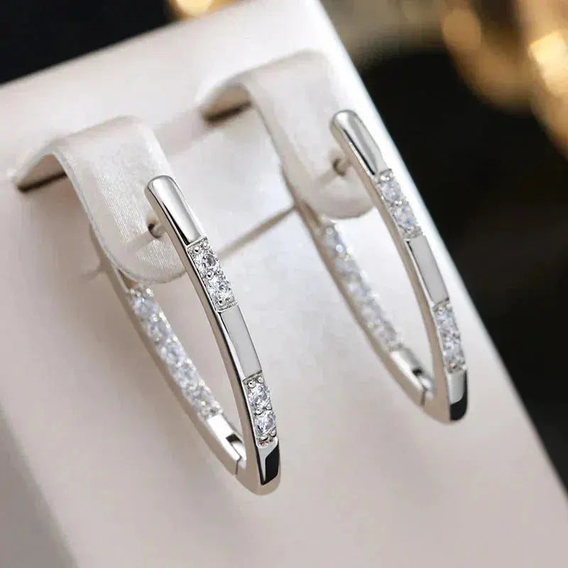 Sophisticated Earrings with Zirconium Stones