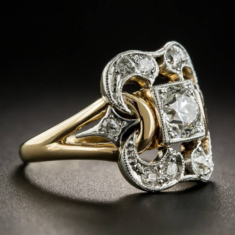 Classic Gold Ring with Vintage Cubic Zirconia