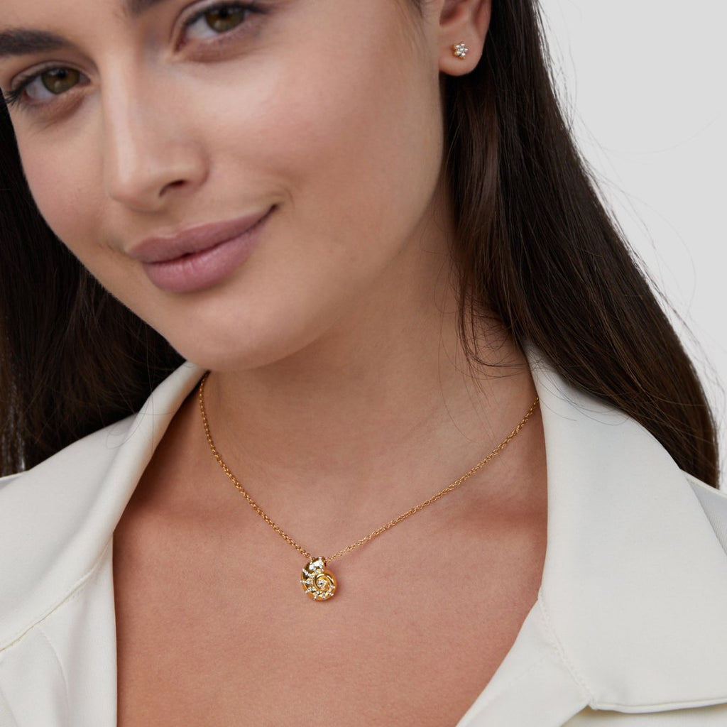 Necklace with Shell Crystal Pendant