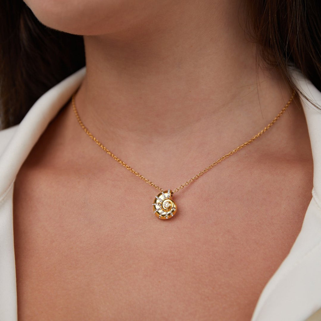 Necklace with Shell Crystal Pendant