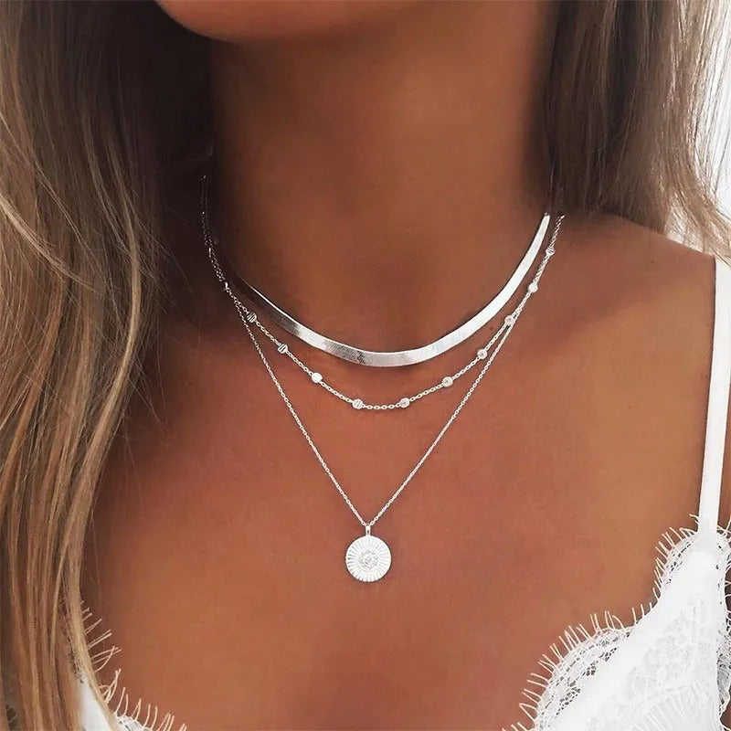 Drie-delig sterling zilver ketting set