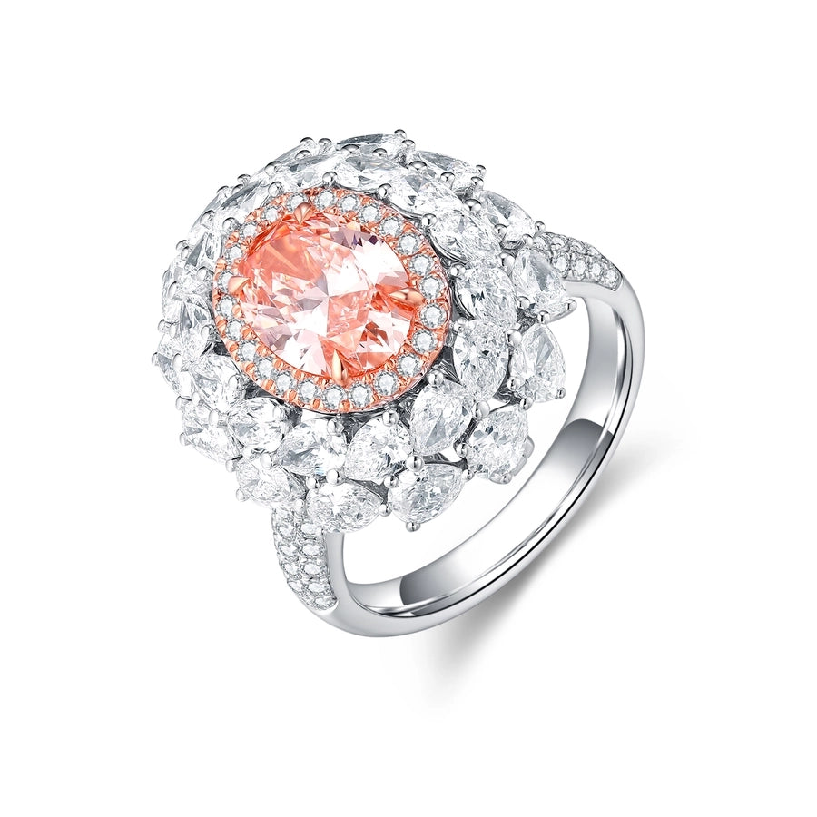 Renata Diamond Ring, Luxurious Oval Flower