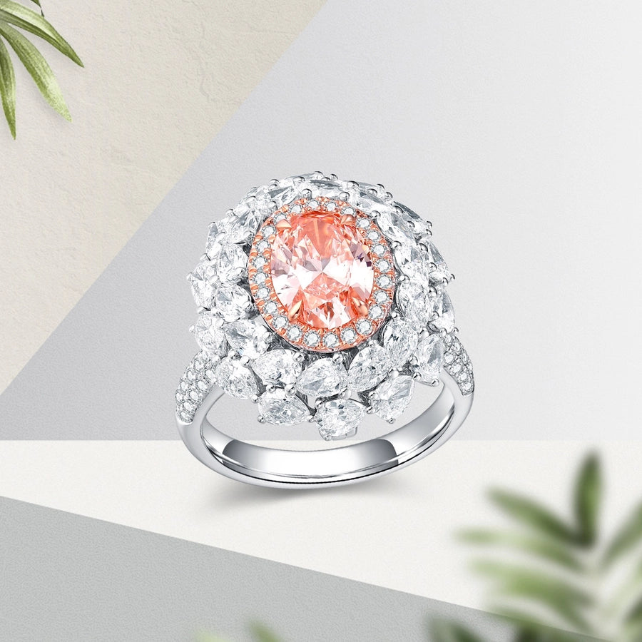 Renata Diamond Ring, Luxurious Oval Flower