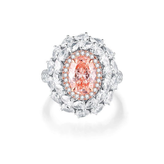 Renata Diamond Ring, Luxurious Oval Flower