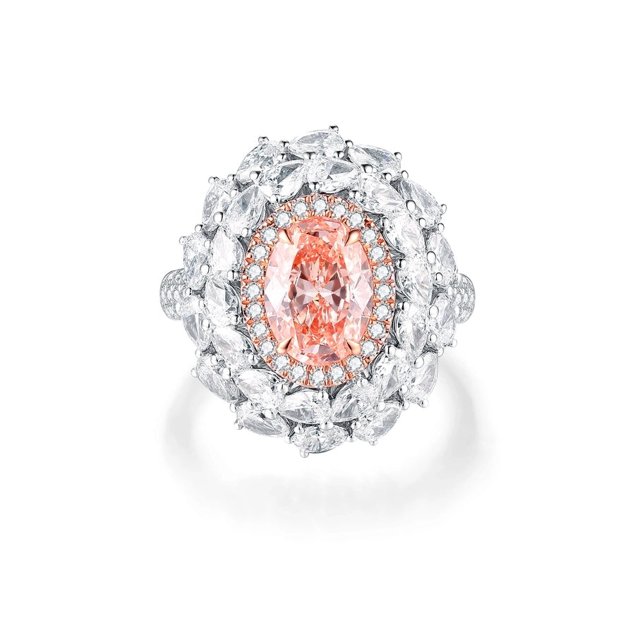 Renata Diamond Ring, Luxurious Oval Flower