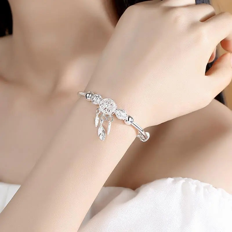 Armband met dromenvanger hanger van zilver