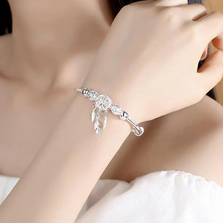Silver Bracelet with Dreamcatcher Charm