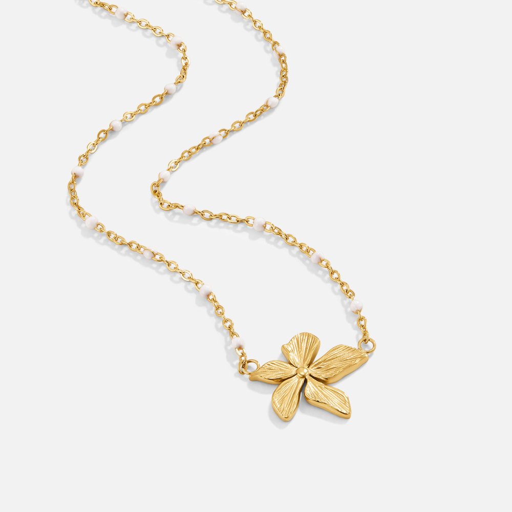 Elegante Halsketting met Gouden Bloem