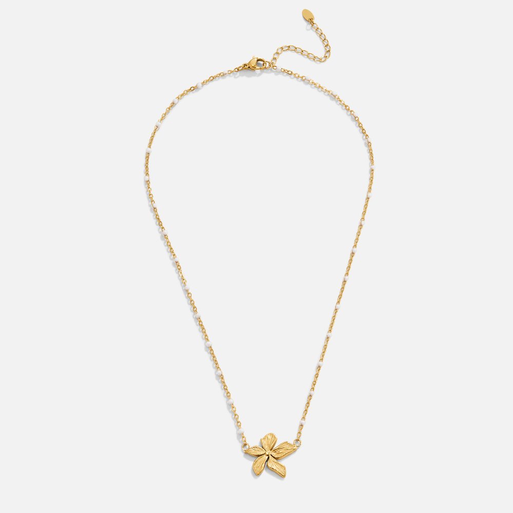 Elegante Halsketting met Gouden Bloem