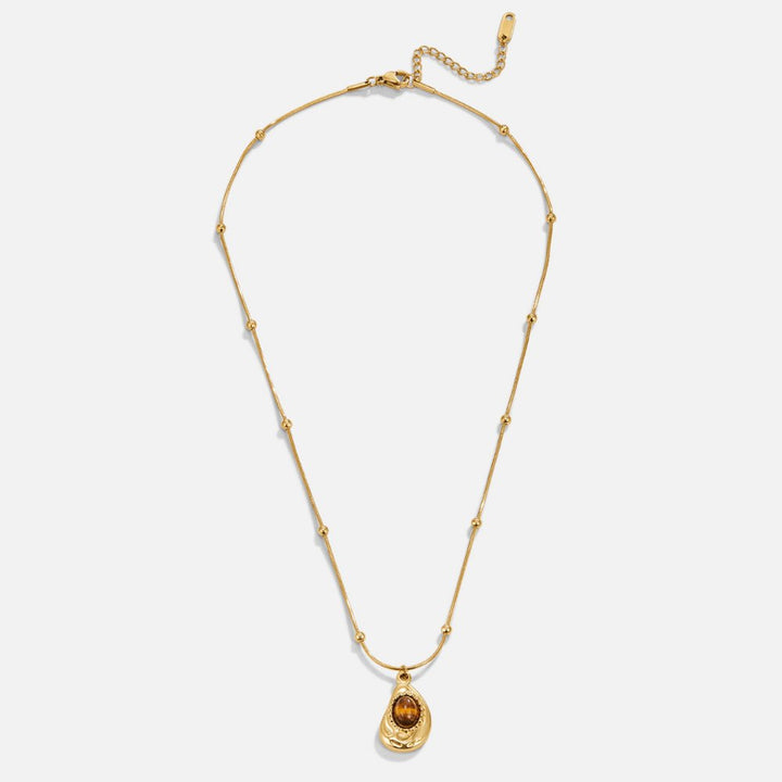 Elegant Gold Necklace with Tiger's Eye